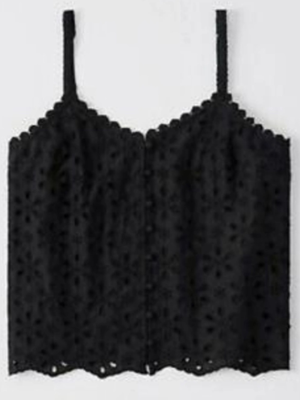 Abercrombie & Fitch Black Eyelet Lace Crop Top Size Small